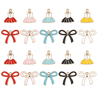 40Pcs 10 Styles Alloy Enamel Pendants ENAM-YW0005-63-1