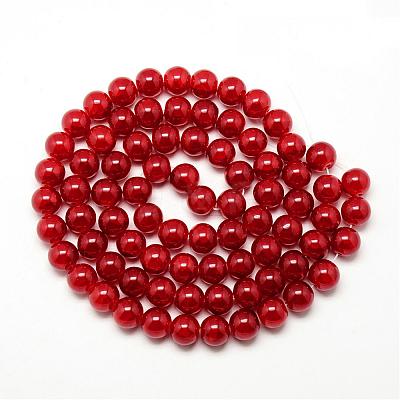 Baking Paint Crackle Glass Bead Strands DGLA-Q023-8mm-YS31-1