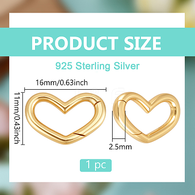 1Pc Sterling Silver Spring Gate Rings STER-BC0003-47G-1