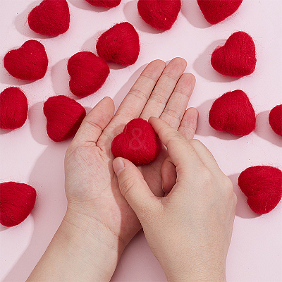 Heart Handmade Wool Felt Ornament Accessories DIY-CY0003-12A-1