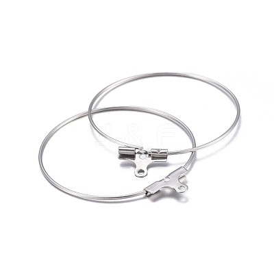 Tarnish Resistant 316 Surgical Stainless Steel Hoop Earring Findings X-STAS-P238-09P-03-1
