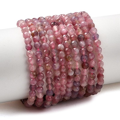 Natural Pink Tourmaline Beads Strands G-N342-33B-1