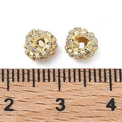 Brass Clear Cubic Zirconia Beads LS-KK-D228-15G-1