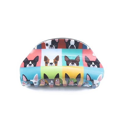 Dog Pattern PVC Plastic Claw Hair Clips PW-WG59378-03-1