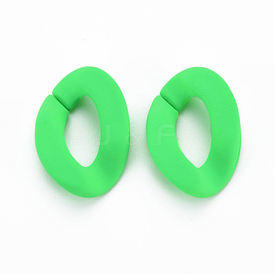 Opaque Spray Painted Acrylic Linking Rings OACR-R249-03E-1