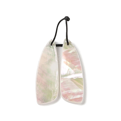 2Pcs Natural White Shell Pendants SHEL-A005-02E-1