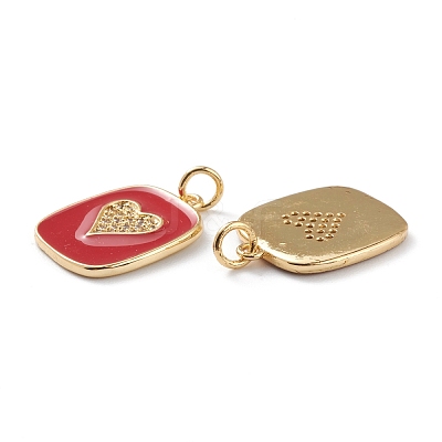 Brass Micro Pave Clear Cubic Zirconia Pendants ZIRC-Z008-07G-1