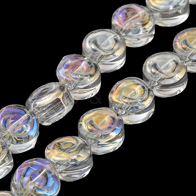 AB Color Plated Electroplate Transparent Glass Beads Strands EGLA-G037-01A-AB02-1