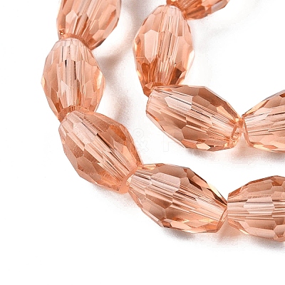 Transparent Glass Beads Strands EGLA-A037-T6x8mm-D06-1
