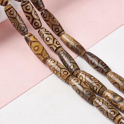 Tibetan Style dZi Beads Strands G-A024-01R-1