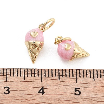 Rack Plating Brass Enamel Charms X-KK-G512-19C-G-1