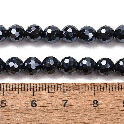 Electroplated Natural Agate Beads Strands G-B191-A07-6mm-18-1