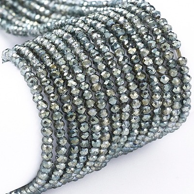 Electroplate Glass Beads Strands X-EGLA-F149-FR-02-1