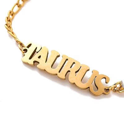 Constellation 202 Stainless Steel Figaro Chain Link Bracelets for Women Men LS-AJEW-U006-01D-1