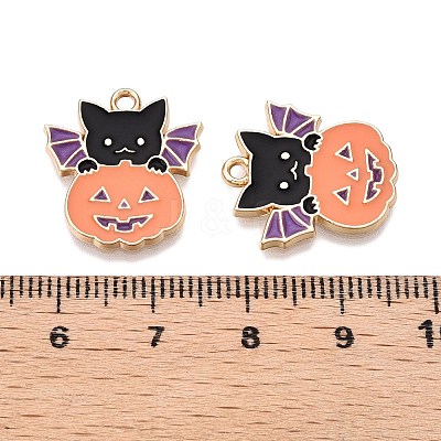 Halloween Theme Rack Plating Alloy Enamel Pendants X-ENAM-N056-362-1