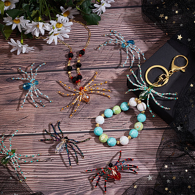10Pcs MIYUKI Seed & Glass Beaded Pendants FIND-SC0009-97-1