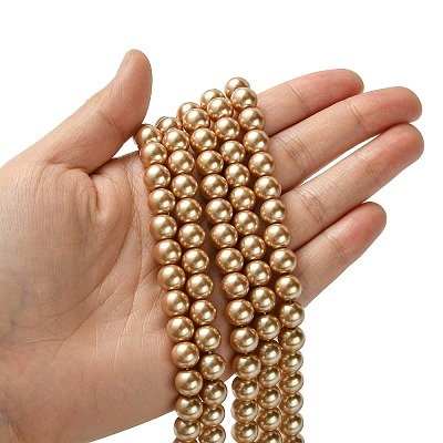 Eco-Friendly Dyed  Glass Pearl Round Beads Strands HY-A002-8mm-RB045-1