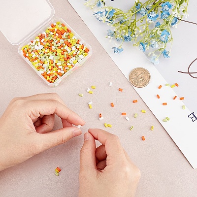 800Pcs 4 Colors 2-Hole Glass Seed Beads SEED-CN0001-04-1