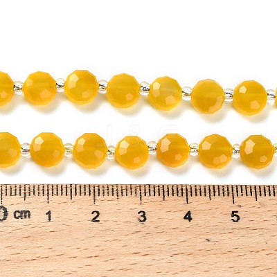 Natural Yellow Agate Beads Strands G-B153-B03-1