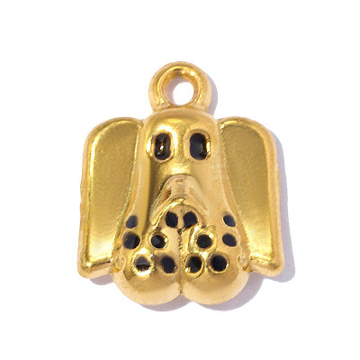 304 Stainless Steel with Black Enamel Charms SA-OY001-10G-1