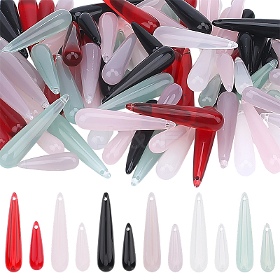 120Pcs 12 Colors Transparent Resin Pendants RESI-ME0001-44-1