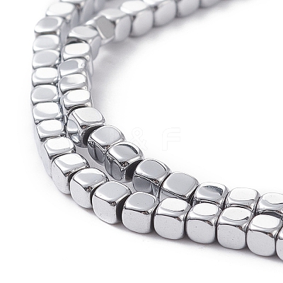Electroplate Non-magnetic Synthetic Hematite Beads Strands X-G-J172-3x3mm-02-1