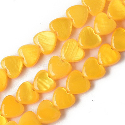 Spray Painted Natural Freshwater Shell Beads Strands X-SHEL-N026-69B-1