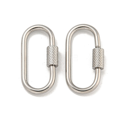 Non-Tarnish 304 Stainless Steel Screw Carabiner Lock Charms STAS-C092-04E-P-1