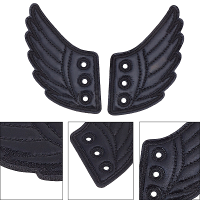 4 Pairs 2 Colors Cloth with Felt Shoe Decorations DIY-GF0009-86A-1