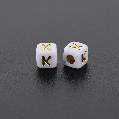 Opaque White Acrylic Beads X-MACR-Q242-010K-1