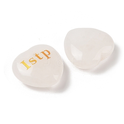 Natural Quartz Crystal Heart Engraving MBTI Figurines Statues for Home Office Desk Decorations G-K353-05E-1