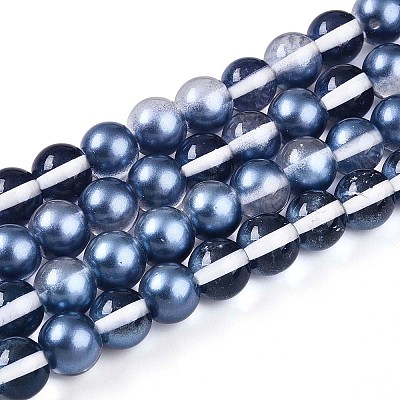Baking Paint Transparent Glass Beads X1-DGLA-N011-10mm-08-1