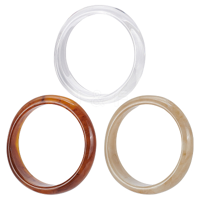 3Pcs 3 Colors Acrylic Bangles BJEW-UN0001-72C-1