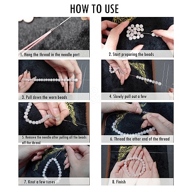 Steel Beading Needles with Hook for Bead Spinner TOOL-C009-01B-06-1