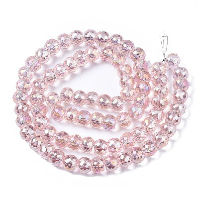 Electroplate Transparent Glass Beads Strands X-EGLA-Q125-004-1