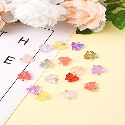 50Pcs Glass Pendants PALLOY-FS00015-1