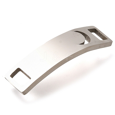 201 Stainless Steel Laser Cut Curved Connector Charms STAS-Z119-32P-03-1