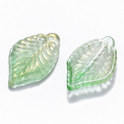 Two Tone Transparent Spray Painted Glass Pendants GLAA-T016-18F-1