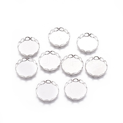 Tarnish Resistant 316 Surgical Stainless Steel Lace Edge Bezel Cups X-STAS-I118-07P-03-1