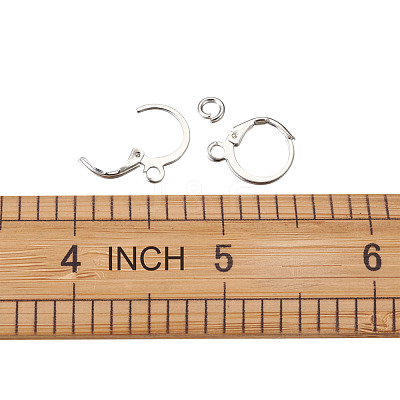 Brass Huggie Hoop Earring Findings & Open Jump Rings KK-TA0007-84A-P-1