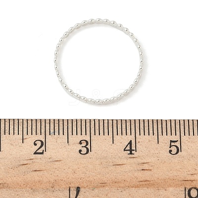 925 Sterling Silver Flat Beaded Finger Rings for Women RJEW-NH0002-01D-S-1