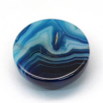 Dyed Natural Striped Agate/Banded Agate Cabochons G-R348-20mm-02-1