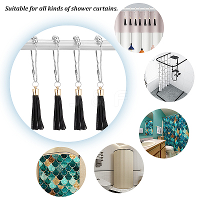 Iron Shower Curtain Rings Pendant Decoration DIY-PH0009-44-1