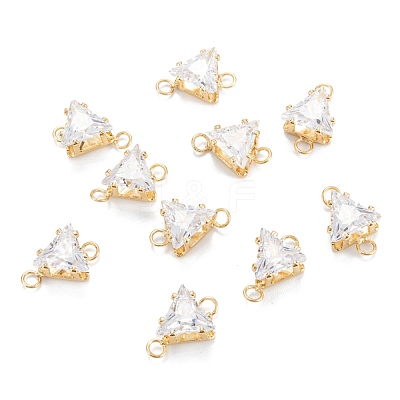 Brass Clear Cubic Zirconia Links ZIRC-G170-08G-1