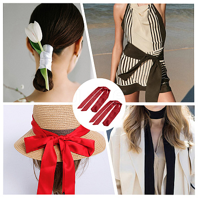 Long Polyester Silk Scarf for Women Girls AJEW-WH20042-77D-1