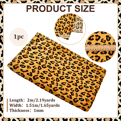 Polyester Leopard Print Pattern Fabric AJEW-WH0481-715A-1