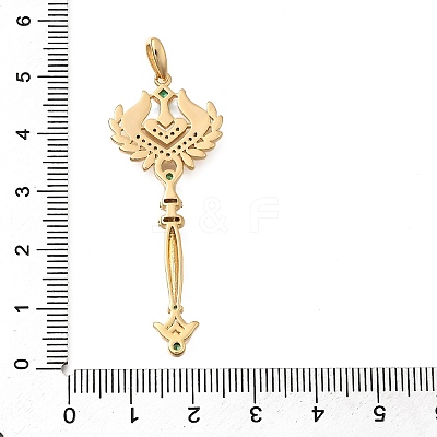 Brass Micro Pave Cubic Zirconia Big Pendants X1-KK-B147-04G-09-1