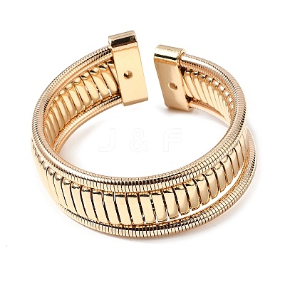 Iron Multi-strand Snake Chain Cuff Bangles for Women BJEW-P390-01A-G-1
