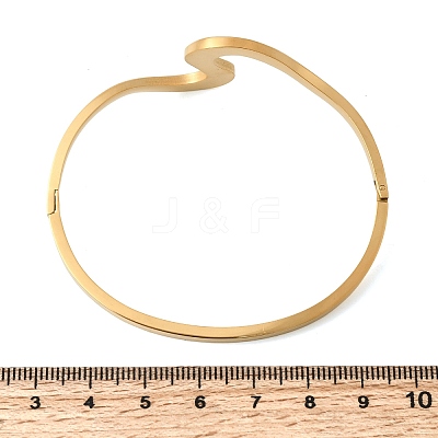 304 Stainless Steel Hinged Bangles for Women BJEW-D408-26G-1