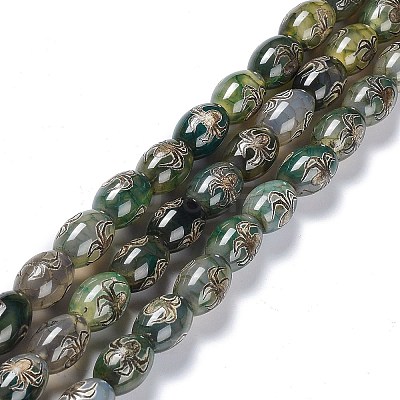 Tibetan Style dZi Beads Strands TDZI-E005-01R-1